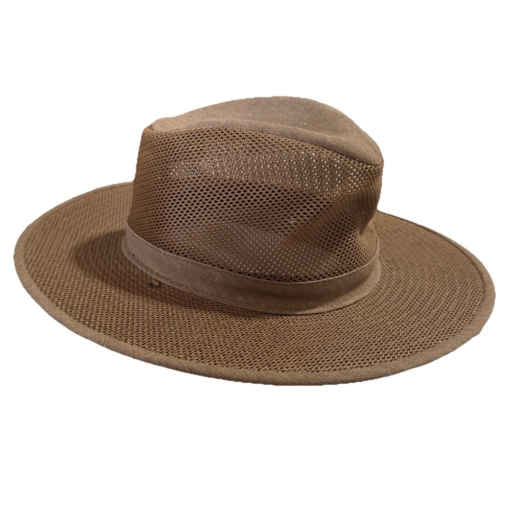 Henschel Hat Co. H1H Vented Mesh Canvas Safari Hat Safari Breezer Size L USA